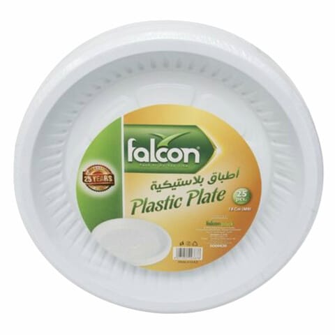 Falcon Plastic Plates 22cm White 25 PCS