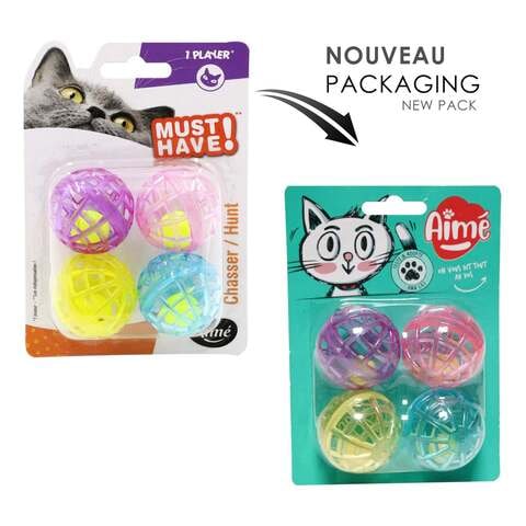 Agrobiothers Aime Catnip Power Bell Ball Cat Toy 4 PCS