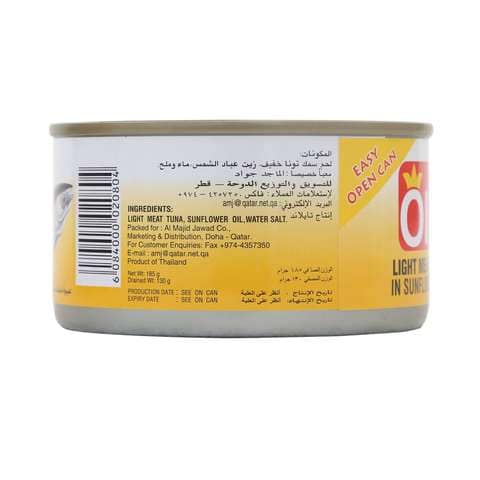 Ola Light Meat Tuna In Sunflower Oil 185g