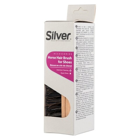Silver Horse Hair Shoe Brush Beige