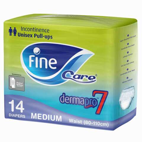 Fine Care Incontinence Unisex Pull-Ups Diapers Medium Waist 80-110 Cm 14 Diapers