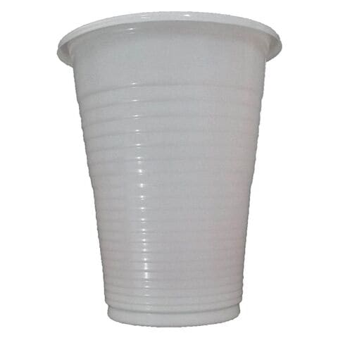 اشتري طيبة اكواب ماء بلاستيك - 50 كوب - 180 مل - أبيض في مصر