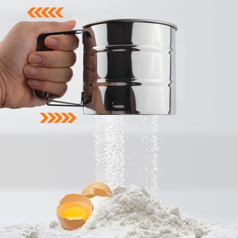 General - Stainless Steel Mesh Flour Sifter Mechanical Baking Icing Sugar Shaker Sieve Cup