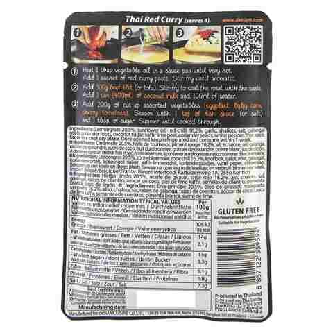 De Siam Thai Red Curry Paste With Red Chilles And Lemon Grass 70g