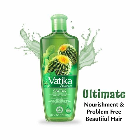 Dabur Vatika Naturals Cactus Enriched Hair Oil Anti-Breakage Clear 200ml