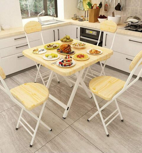 Folding table with 4 chairs inside hot sale