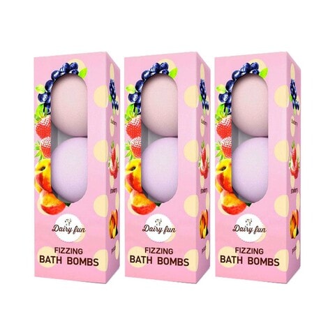 Delia&#39;s Dairy Fun Fizzing Bath Bomb Pink 100g Pack of 3