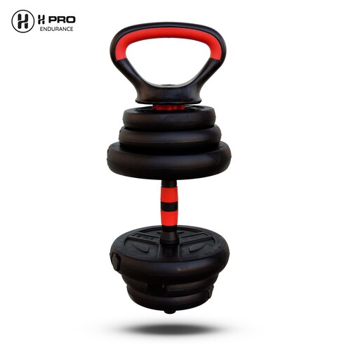 H Pro 6 In 1 Adjustable Dumbbell Set, Non-Slip Handles &amp; Base For Kettlebells, Push Up, Fitness Home Gym For Men Women &ndash; 20Kg