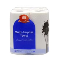 Carrefour 2 Ply Multi-Purpose Kitchen Towel White 12 Rolls