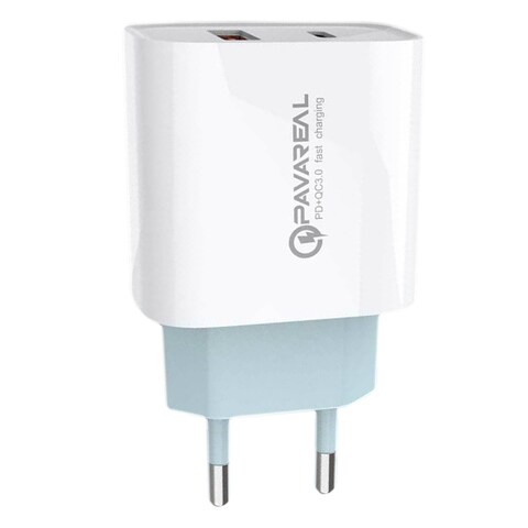 Pavareal PD20W +QC3 Euro Fast Wall Charger White