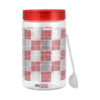 Delcasa Plastic Canister, 3L Capacity, Dc2184, Pet Plastic &amp; Transparent, Wide Mouth, Lightweight &amp; Durable, Easy To Clean, Food Friendly