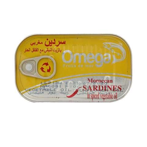Omega Sardines In Spiced Vegetable Oil Can 125g