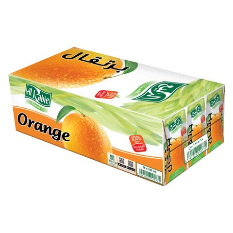 Buy Alrabie Orange Juice 185ml x18 in Saudi Arabia