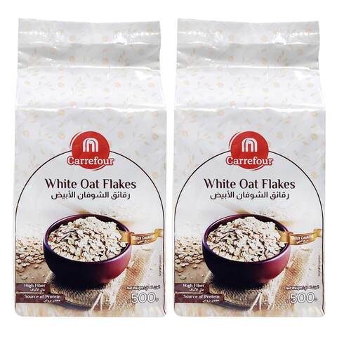 Carrefour White Oat Flakes Pouch 500g &times;2