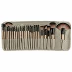 Buy Rozia 24pcs Makeup Brush Set, 24 Professional Makeup Brushes Kit Wooden Handle With Leather Pouch in UAE