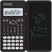 Green Lion Advanced Scientific Calculator With Writing Pad, 8 Modes And 417 Calculations, 2 Line Display, Solar Rechargeable, Take Notes/Steps In Writing Pad For Math Problems (Pen Included)