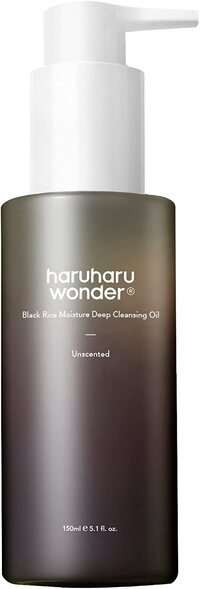 Haruharu Wonder Black Rice Moisture Deep Cleansing Oil 5.1 Fl.Oz / 150ml, Korean Facial Cleanser, Makeup Remover, Vegan, Cruelty Free, Jojoba Seed Oil, Macadamia Seed Oil