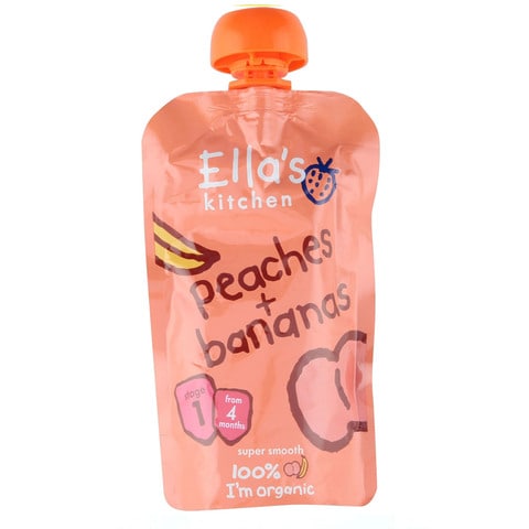 Buy Ellas Kitchen Organic Peach And Banana Puree 120g in UAE