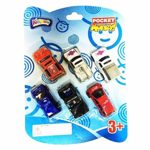 Kidzpro Pocket Money Free Wheel Racing Car Multicolour Pack of 6