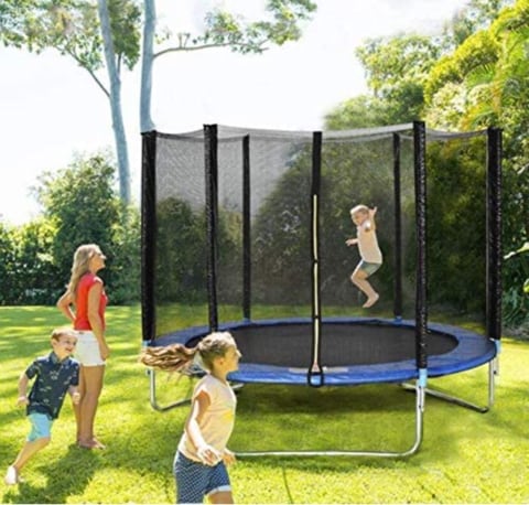 Rainbow Toys 6 Ft Trampoline, High Quality Kids Trampoline Fitness Exercise Equipment Outdoor Garden Jump Bed Trampoline With Safety Enclosure