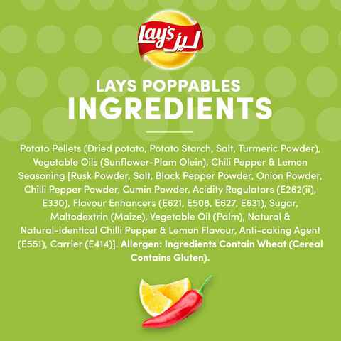 Lay&#39;s Poppables Chili Pepper And Lemon Potato Chips 150g