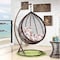 Comfortable Hanging Chair Outdoor Patio Swing Hanging (Egg Nest Shape) Brown (Random Cushion) YL21001-366