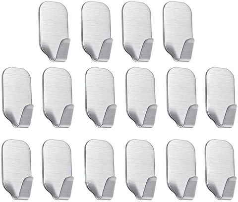 Global Self Adhesive Hooks Stainless Steel Wall Hanger 16 Packs Home Garden On Carrefour Uae - Self Adhesive Wall Hooks For Pictures