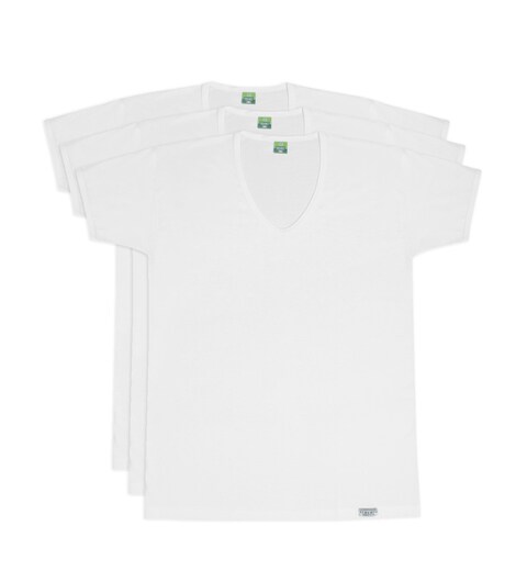 3 - Pieces Rayan Men V Neck Undershirt Cotton 100% White 5XL