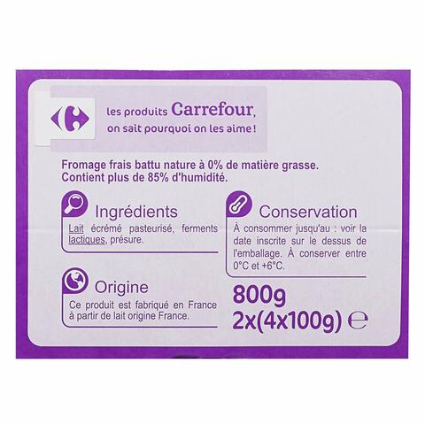Carrefour Fromage Blanc Plain Yoghurt 100g Pack of 8