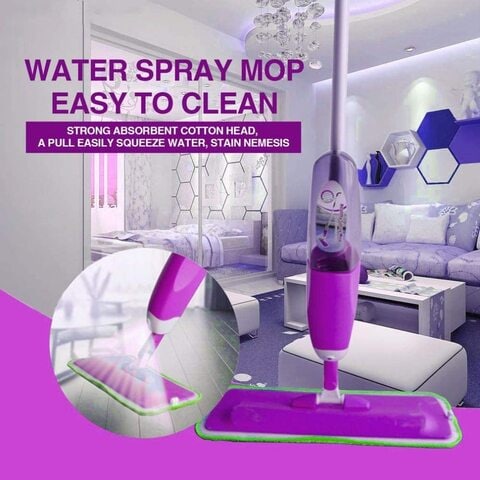 Mop Multifunction Water Spray Mop Hand Wash Plate Home Wood Floor Tile Cleaner (Purple)