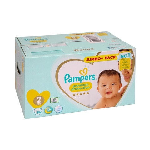 Pampers Premium Diapers, Size Newborn, 3-8Kg, The and the Best Skin Protection, 86 Baby Diapers