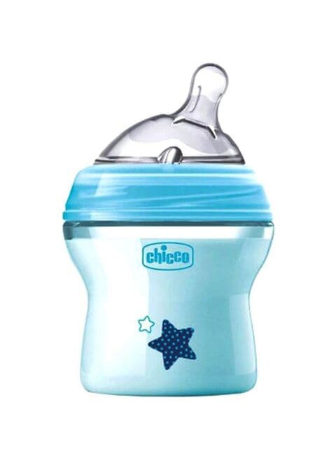 Buy Chicco Natural Feeling Color Angled Feeding Bottle Blue 150ml in Saudi Arabia