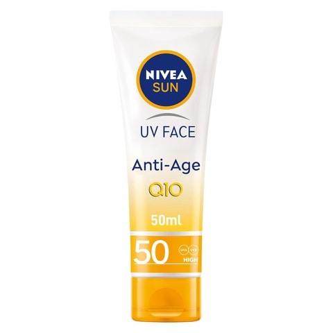 NIVEA SUN Face Cream, UV Anti-Age Potection, SPF 50, Tube 50ml