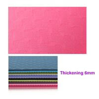 Generic-6mm TPE Thick Exercise Yoga Mat Non-slip Yoga Mat for All Types of Workout Exercise and Fitness Pink 183 * 60 * 0.6