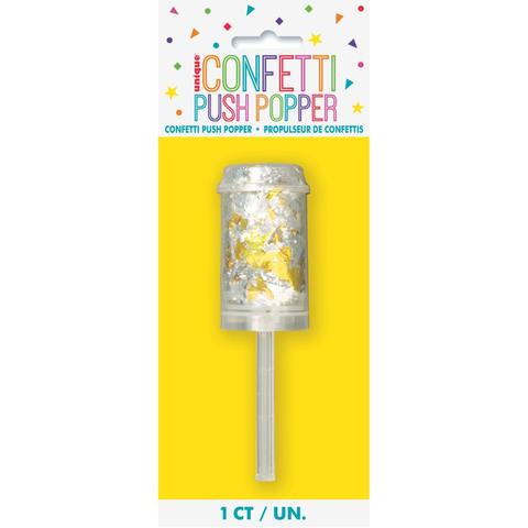 1 Gold & Silver Foil Confetti Push Popper