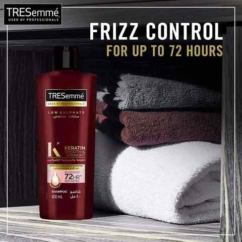 TRESemm&eacute; Keratin Smooth &amp; Straight Shampoo With Argan Oil Enjoy Up To 72 Hours Of Frizz Control 400ml