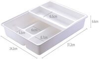 Aiwanto Storage Box Storage Tray Cutlery Tray for Spoon Fork Storage Rack Drawer Organizers   Drawer Dividers for Flatware and Kitchen Utensils (White)