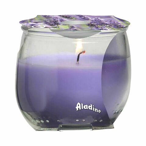 Aladino 30H Lavender Scented Jar Candle Purple