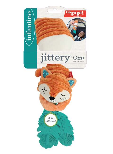 Infantino Go Gaga Jittery Fox Soft Baby Activity Plush Toy For 0 Months+, Multicolor