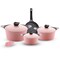 Neoflam Granite Cooking Pots, 6 Pieces + Frying Pan + Silicone Holders - 2 Pieces