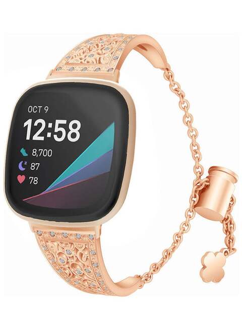 Fitbit versa rose gold best sale replacement band