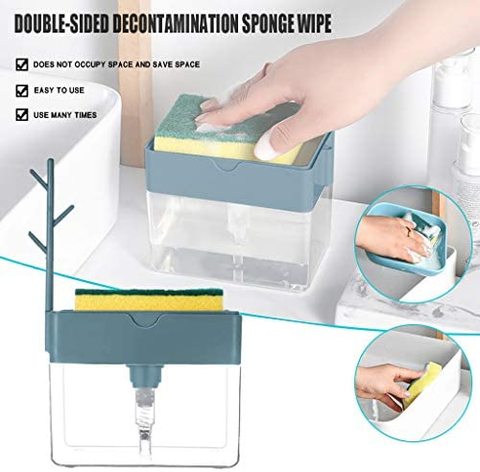 Generic - 2-in-1Sponge Rack Soap Dispenser Soap Dispenser And Sponge Caddy
