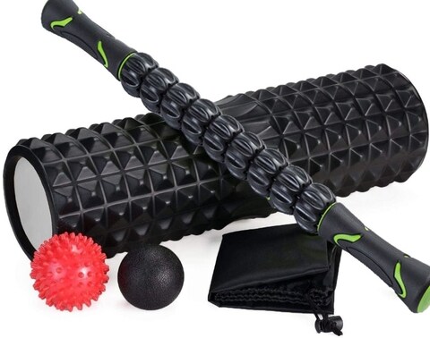Doreen 5-In-1 Large size Foam Roller Kit with Muscle Roller Stick and Massage Balls For Physical Therapy Pain Relief Myofascial Release Balance Exercise