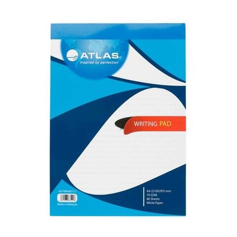 Atlas A4 Writing Pad 80 Sheets White