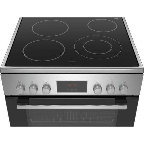 Bosch Free Standing 60Cm Full Electric Cooker, 4 Cooking Zone, 1 Dual Circuit Cooking Zone, 6 Heating Methods, 66Lts, Electronic Clock, Child Lock, Oven Light, HKQ38A150M 1 Year Manufacturer Warranty