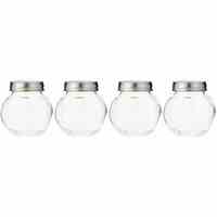 Harmony Table Top Candy Jars Clear/Silver 200ml 4 PCS