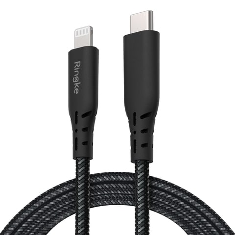 Ringke - Type C type to Lightning Cable 1.2m (4ft) Quick and Secure Data Transfer - Black