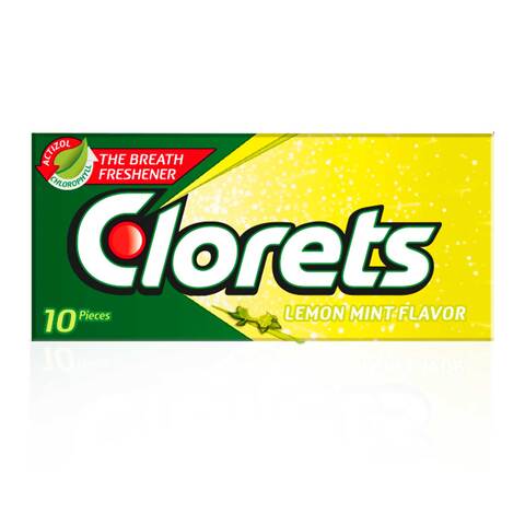 Clorets Lemon Mint Flavored Chewing Gum - 10 Count