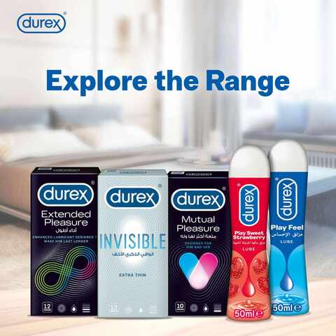 Durex Invisible Extra Thin And Lubricated Condoms Clear 12 PCS