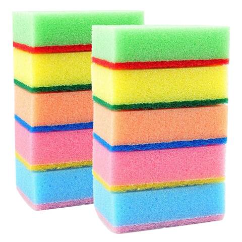 Oks Sponge Scourer Cleaning Multicolor Pad 40g x 10 Pieces